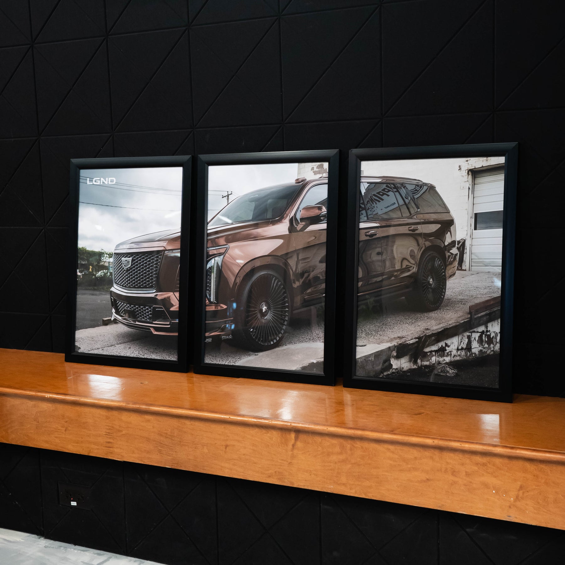Escalade V Collector's 3-Piece Bundle, all three framed panels displayed together