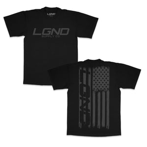 Blackout Distressed Flag Tee