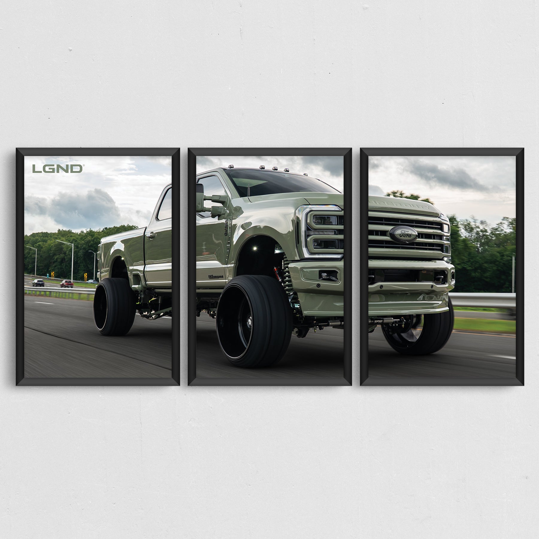 F-250 Collector's 3-Piece Bundle, all three framed panels displayed together