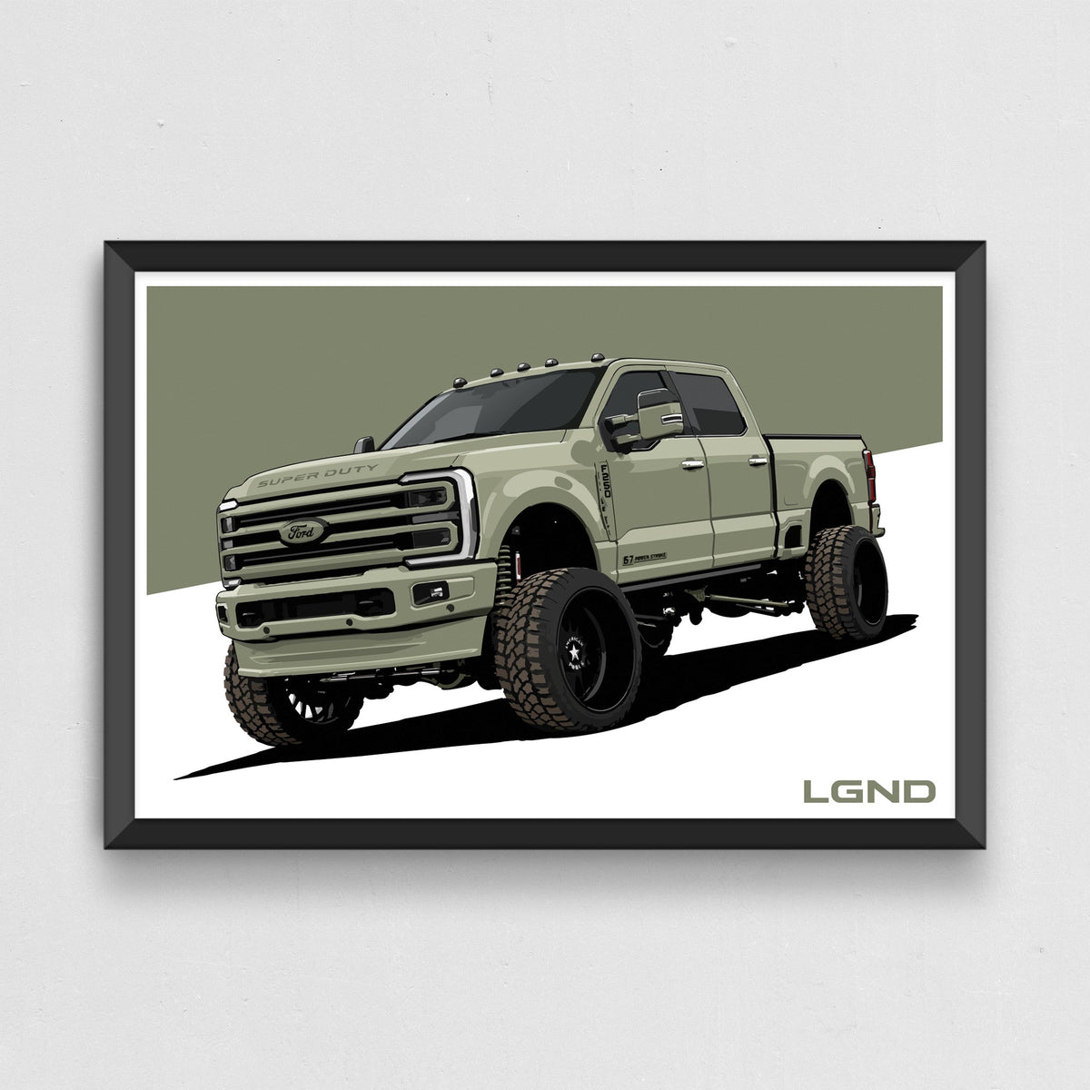 F-250 Illustrated Collector's Print in matte black frame