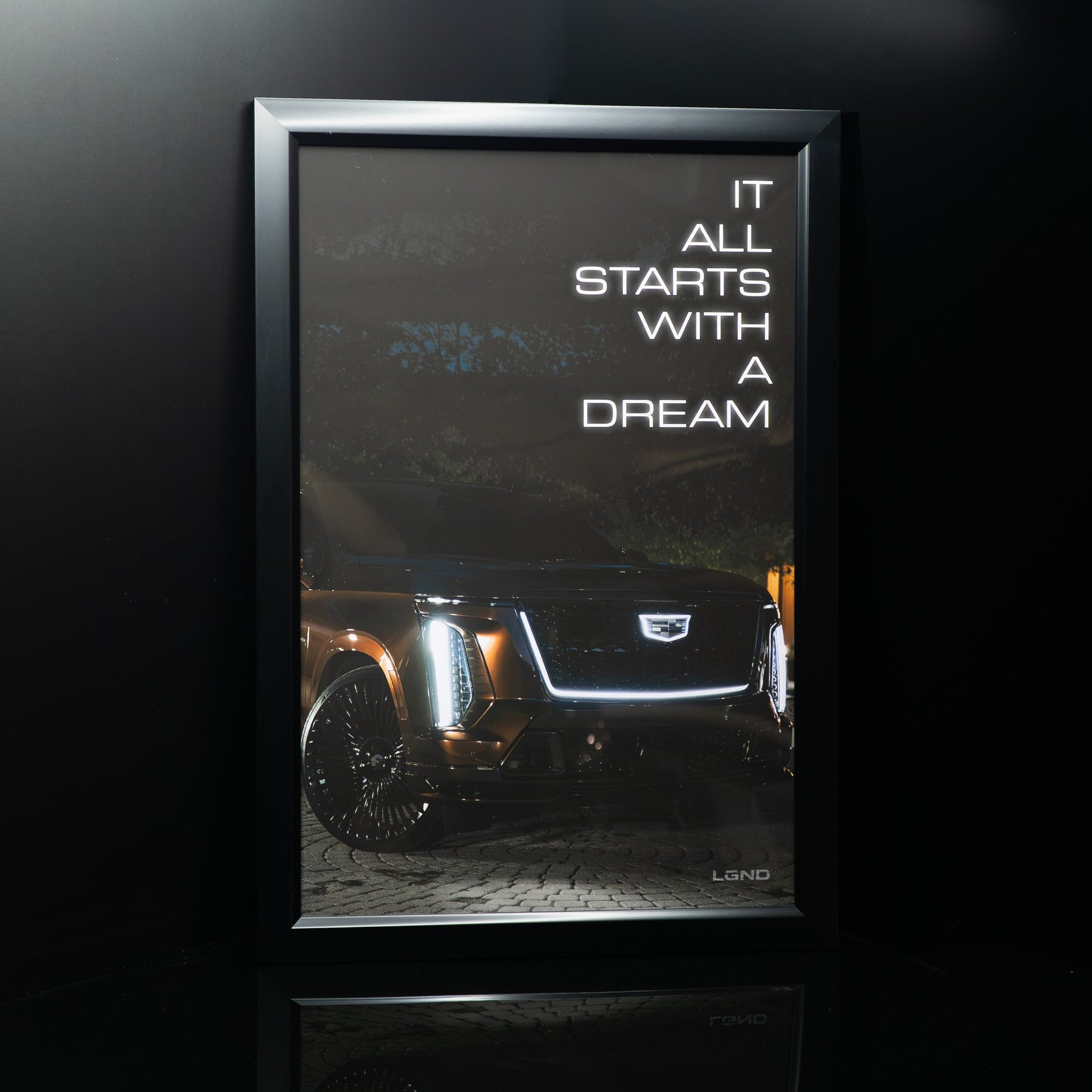 Escalade-V After Dark Collector's Print framed, straight-on view