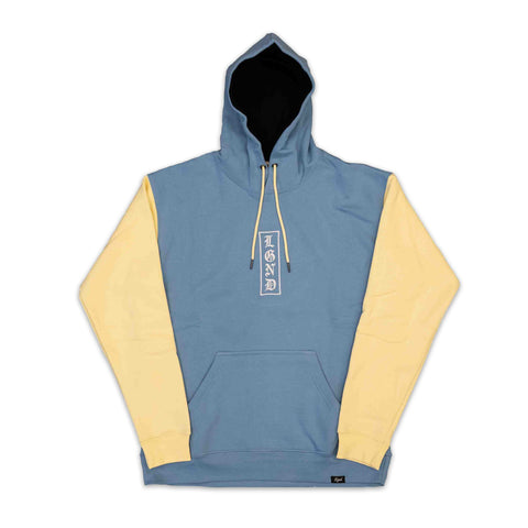 Blue Cream Embroidered Hoodie