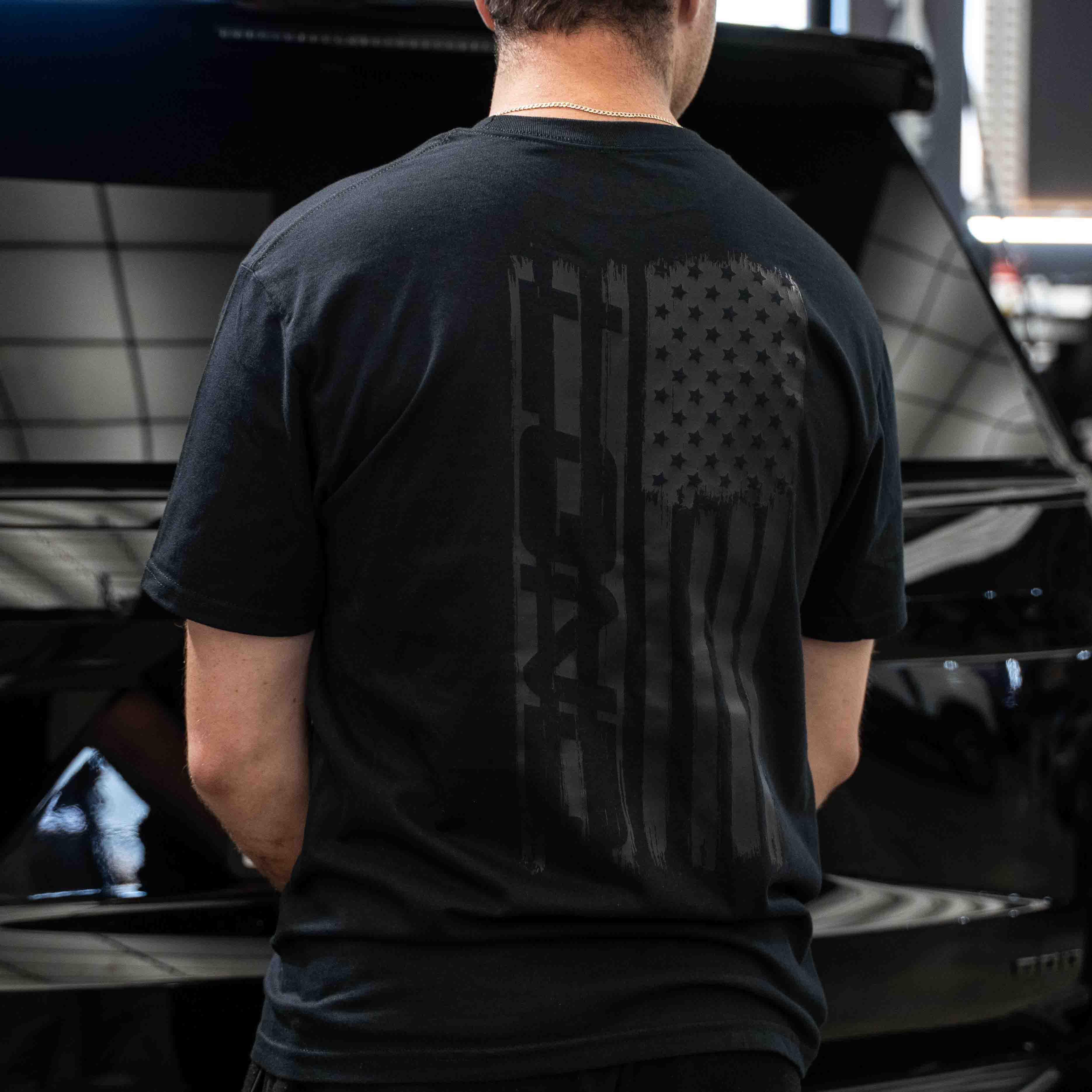 Blackout Distressed Flag Tee