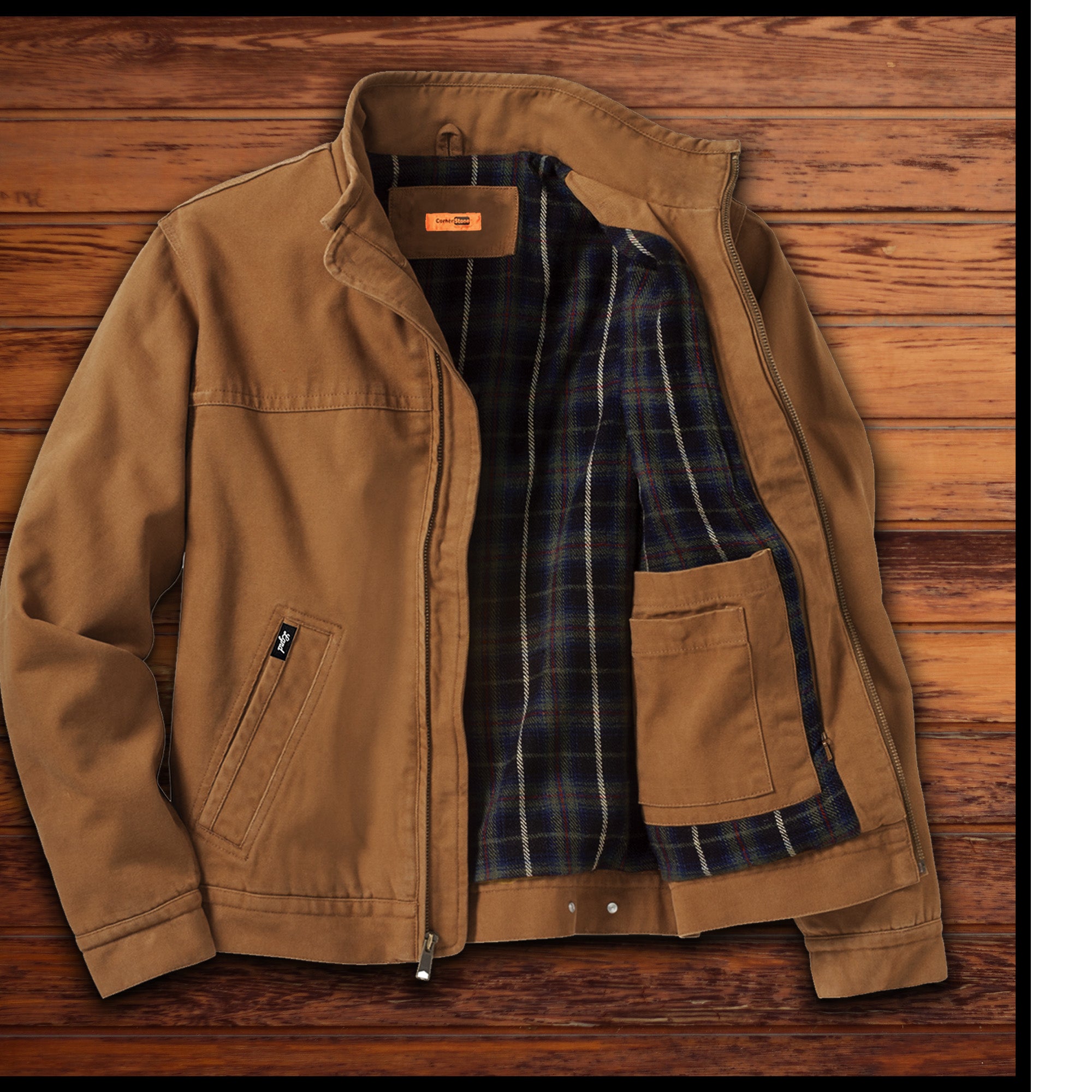 Washed Duck Cloth Flannel-Lined Work Jacket