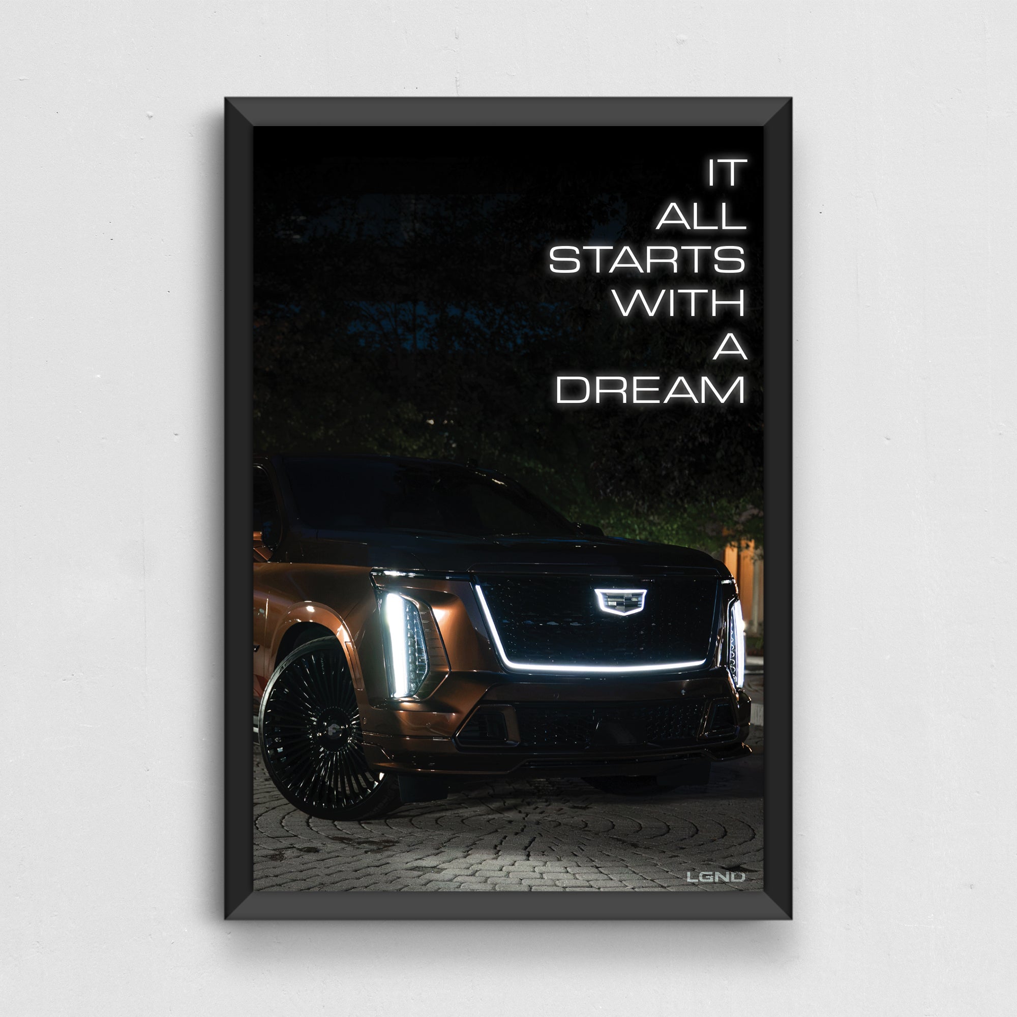 Escalade-V After Dark Collector's Print in matte black frame