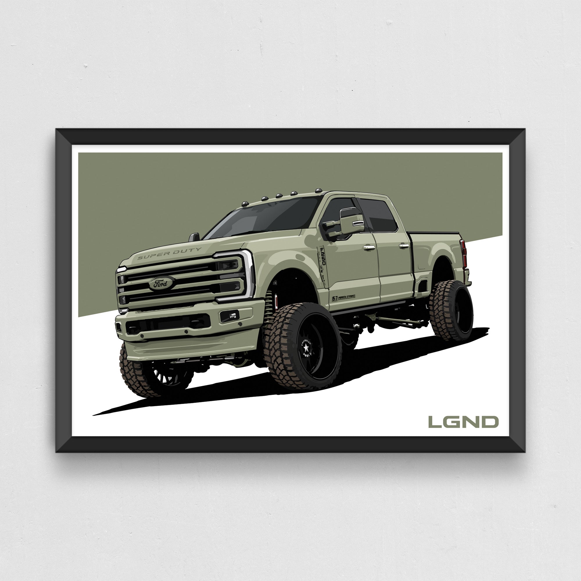 F-250 Illustrated Collector's Print in matte black frame
