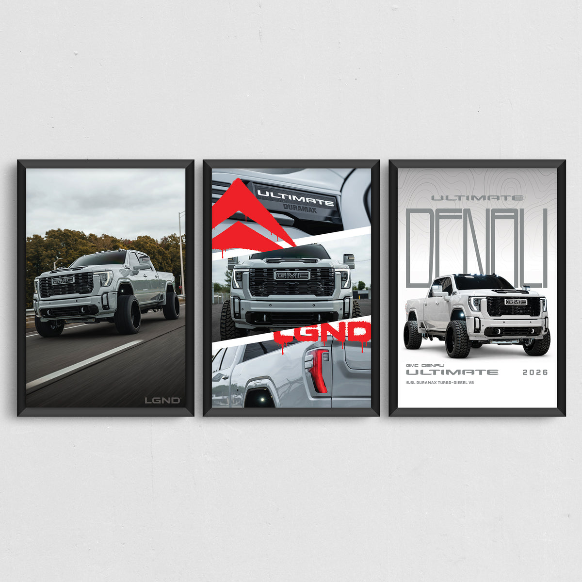 Denali Ultimate Collector's 3-Piece Bundle, all three framed prints displayed together