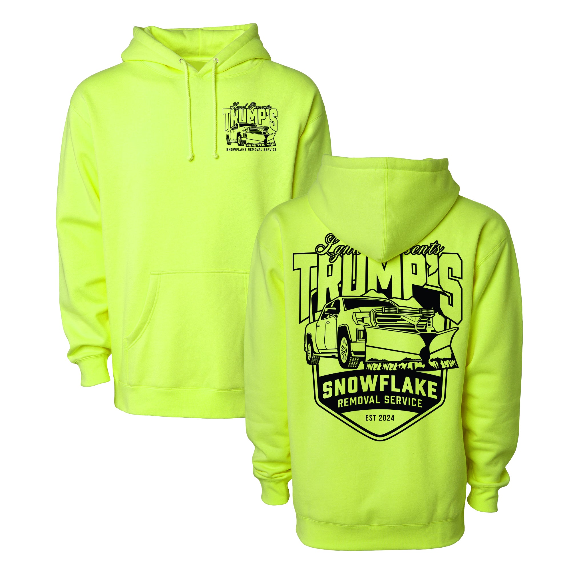 Trump's Snowflake Removal Hoodie - Safety Green